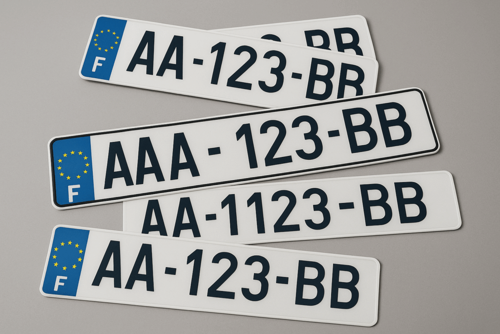 Fabrication et pose de plaques d'immatriculation pour autos